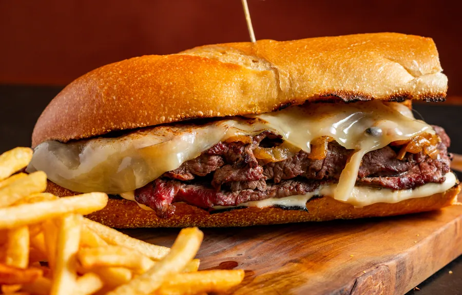 Picanha sandwich on a baguette