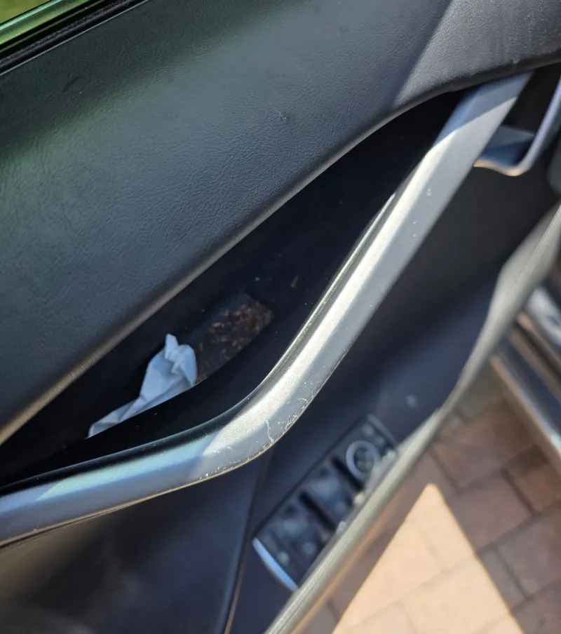 Inside door panel of Austin's car, photographed for his review